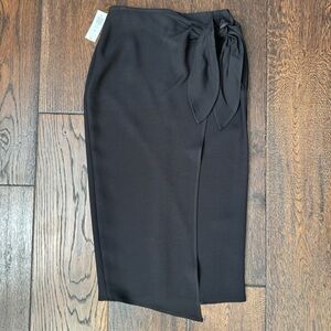 Babaton Black Wrap Skirt with Bow Detail